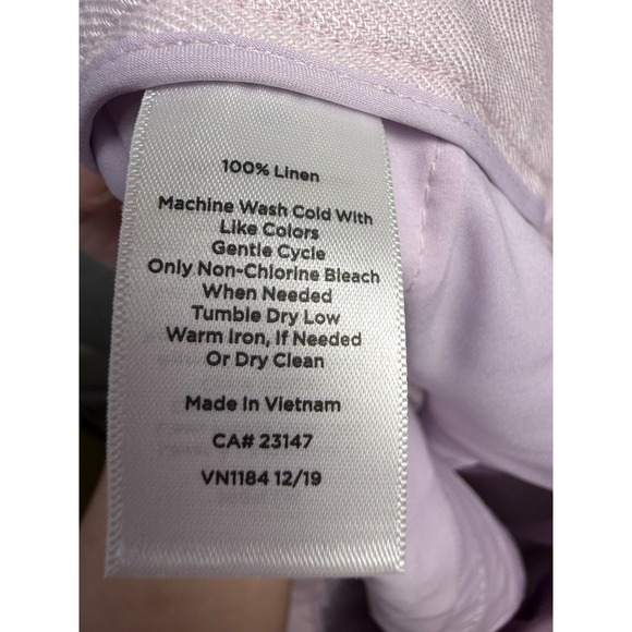 NWT TALBOTS 100% Linen Wide Leg High Rise Cropped Pink Pants Trousers Size 14/XL - Picture 5 of 5